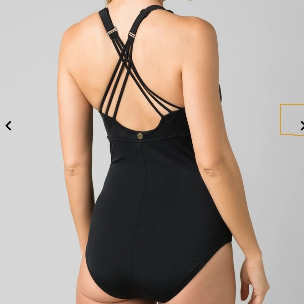 Prana Kayana One Piece Solid Black Swimsuit - Picture 5 of 12
